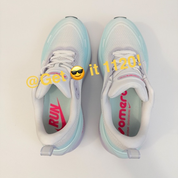 Nike Vomero Plus Women's Road Running Shoes White Blue Pink Glacier IM6682-159 - Picture 7 of 11